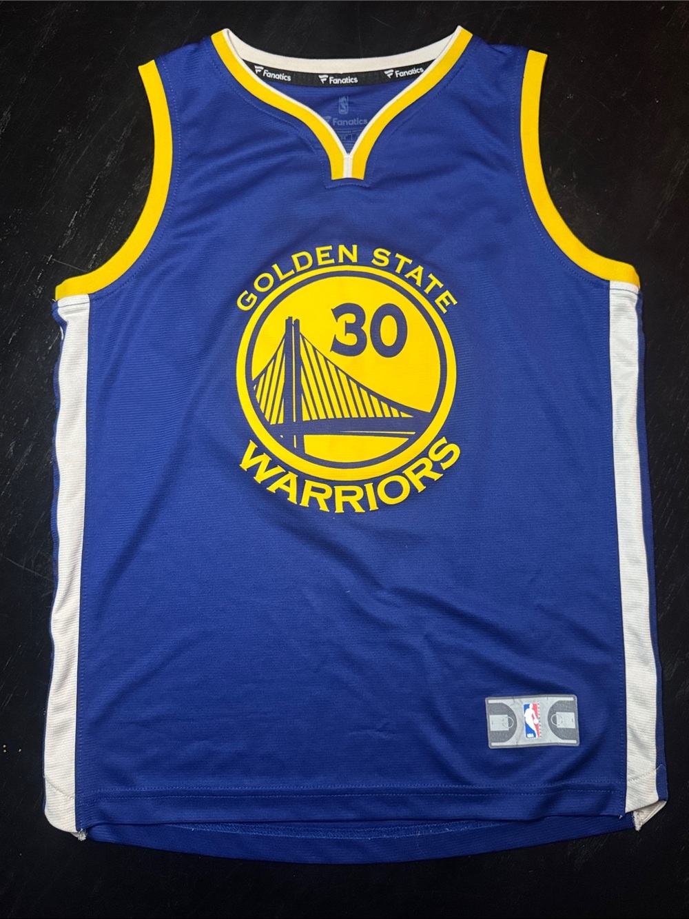 Fanatics Golden State Warriors Blue and Yellow Jersey #30 CURRY